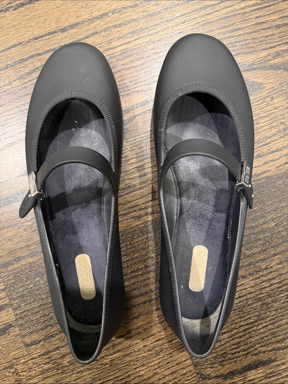 Melissa Black Mary Jane Flats with Buckle.    Shoes are made out of rubber